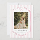 Invitation Striped Photo Graduation Party Invite Announcement (Devant)