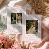 Invitation Striped Photo Graduation Party Invite Announcement