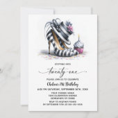Invitation Striped Stiletto Shoes 21st Birthday (Devant)