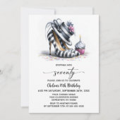 Invitation Striped Stiletto Shoes 70th Birthday (Devant)