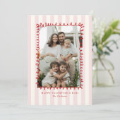 Invitation Striped Whimsical Red Frame Valentine’s Day CARD (Debout devant)
