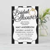 Invitation Stripes Gold Parties scintillant anneau nuptiale d (Debout devant)