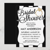 Invitation Stripes Gold Parties scintillant anneau nuptiale d (Devant / Derrière)