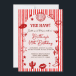 Invitation Stripes Martini Disco Ball Any Age Birthday<br><div class="desc">Disco Ball Cowgirl Boot Floral Western Invitation.
Rustic 21st,  30th,  or 40th Western Cowgirl Birthday.</div>