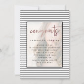 Invitation Stripes moderne Graduation Party Photo avec superp (Dos)