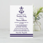 Invitation Stripes & Monogramme Ancre Bachelor Nautique (Debout devant)