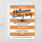 Invitation Stripes & Pois Halloween fête d'anniversaire (Devant)