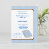 Invitation Stripes Sainte Communion (Debout devant)