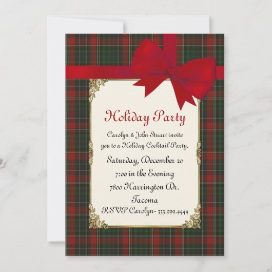 Invitation Stuart Clan Tartan Plaid (Devant)