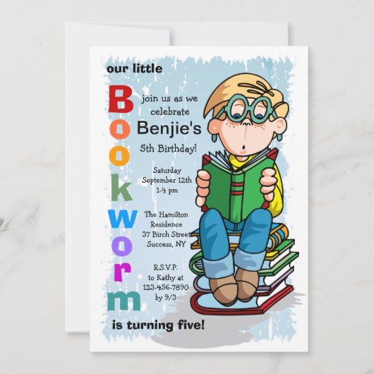 Invitation studieuse de garçon (Devant)