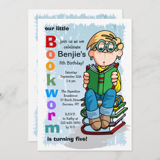 Invitation studieuse de garçon (Devant / Derrière)