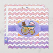 Invitation Stuff pour bébé rose et puant (Devant / Derrière)