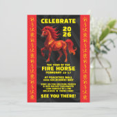 Invitation Stunning Chinese Year of the Fire Horse 2026 (Debout devant)