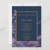 INVITATION STUNNING MARINE PURPLE EUCALYPTUS MARIAGE PERSONNA (Devant)