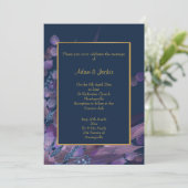 INVITATION STUNNING MARINE PURPLE EUCALYPTUS MARIAGE PERSONNA (Debout devant)