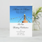 Invitation stupa bouddhique avec drapeaux de prière Thunder_C (Debout devant)