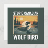 Invitation Stupid Canadian Wolf Bird Sarcastic Animal  (Devant / Derrière)