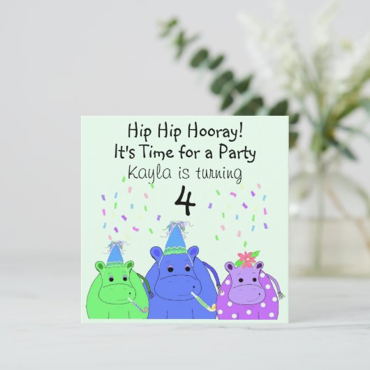 Invitation stupide de la fête hippo (Debout devant)