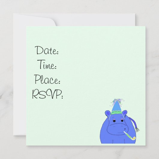 Invitation stupide de la fête hippo (Dos)