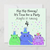 Invitation stupide de la fête hippo (Devant)