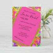 Invitation Style Abstrait coloré bat mitzvah non conforme (Debout devant)