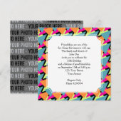 Invitation Style années 80's Anniversaire Motif géométrique (Devant / Derrière)