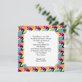 Invitation Style années 80's Anniversaire Motif géométrique (Debout devant)