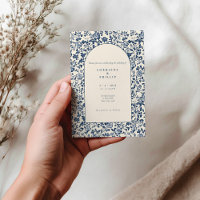 Style arc vintage crème bleue mariage Floral