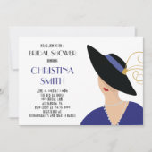 Invitation Style Art déco fille en Fête des mariées Casquette (Devant)