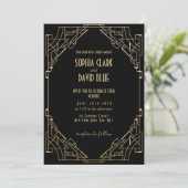 Invitation Style Art Déco Luxe Mariage Élégant (Debout devant)