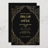 Invitation Style Art Déco Luxe Mariage Élégant (Devant / Derrière)
