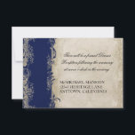 Invitation Style Art Déco Peacock Marine bleu Vintage dentell<br><div class="desc">Il s'agit d'une carte d'Invitation de réception correspondant à la suite de faire-part de mariage Peacock Art Déco du même nom. Élégant. Intemporel. Belle et élégante. Art Deco Peacock est une oeuvre originale d'aquarelle peinte à la main par Audrey Jeanne Roberts et associée à des éléments de dentelle vintages et...</div>
