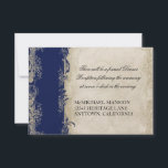 Invitation Style Art Déco Peacock Marine bleu Vintage dentell<br><div class="desc">Il s'agit d'une carte d'Invitation de réception correspondant à la suite de faire-part de mariage Peacock Art Déco du même nom. Élégant. Intemporel. Belle et élégante. Art Deco Peacock est une oeuvre originale d'aquarelle peinte à la main par Audrey Jeanne Roberts et associée à des éléments de dentelle vintages et...</div>