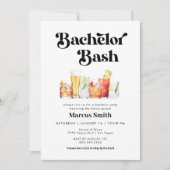 Invitation Style Bachelor Bash Retro Vintage (Devant)