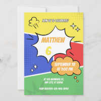 Invitation - Style Bande Dessinée - Personnaliser