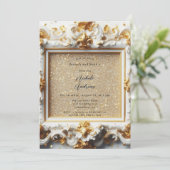 Invitation Style baroque Brunch d'or blanc et mousseux (Debout devant)