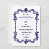 Invitation Style baroque de l'époque victorienne Cadre en feu (Devant)