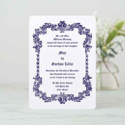 Invitation Style baroque de l'époque victorienne Cadre en feu (Debout devant)