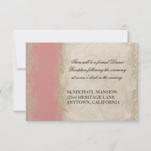 Invitation Style baroque Dentelle Rose Vintage