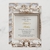 Invitation Style baroque élégant Couples or blanc Couples Dou (Devant / Derrière)