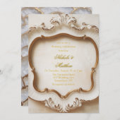 Invitation Style baroque Lux Mariage d'or blanc (Devant / Derrière)