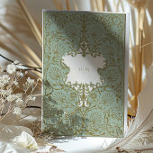 Invitation Style baroque orange Sage Mariage beige