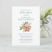 Invitation Style Boho Floral Art Simple Fête des mariées (Debout devant)