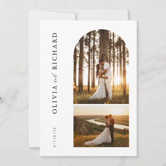 Invitation Style Boho moderne Rustique 2 Mariage photo (Devant)
