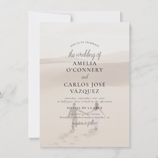 Invitation Style Boho moderne Simple & élégant 2 Mariage phot (Dos)