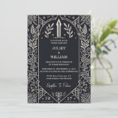 Invitation Style Celtic Nordeval Scroll Viking Mariage (Debout devant)