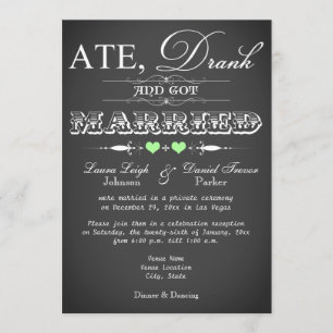 Invitation Style Chalkboard Réception de mariage uniquement I