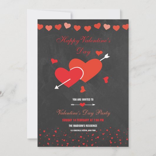 Invitation Style Chalkboard Valentines Party Flyer (Devant)