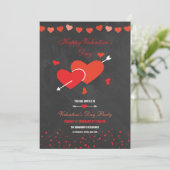 Invitation Style Chalkboard Valentines Party Flyer (Debout devant)
