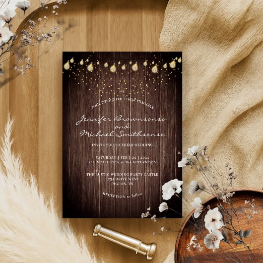 Invitation Style champêtre bois Mariage rustique